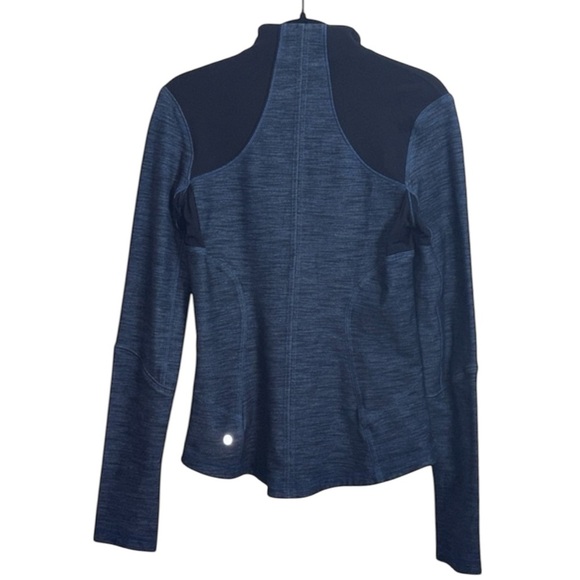 LULULEMON Forme Jacket Zip - Inkwell Slub Denim Blue EUC - Size 6 - Picture 2 of 5